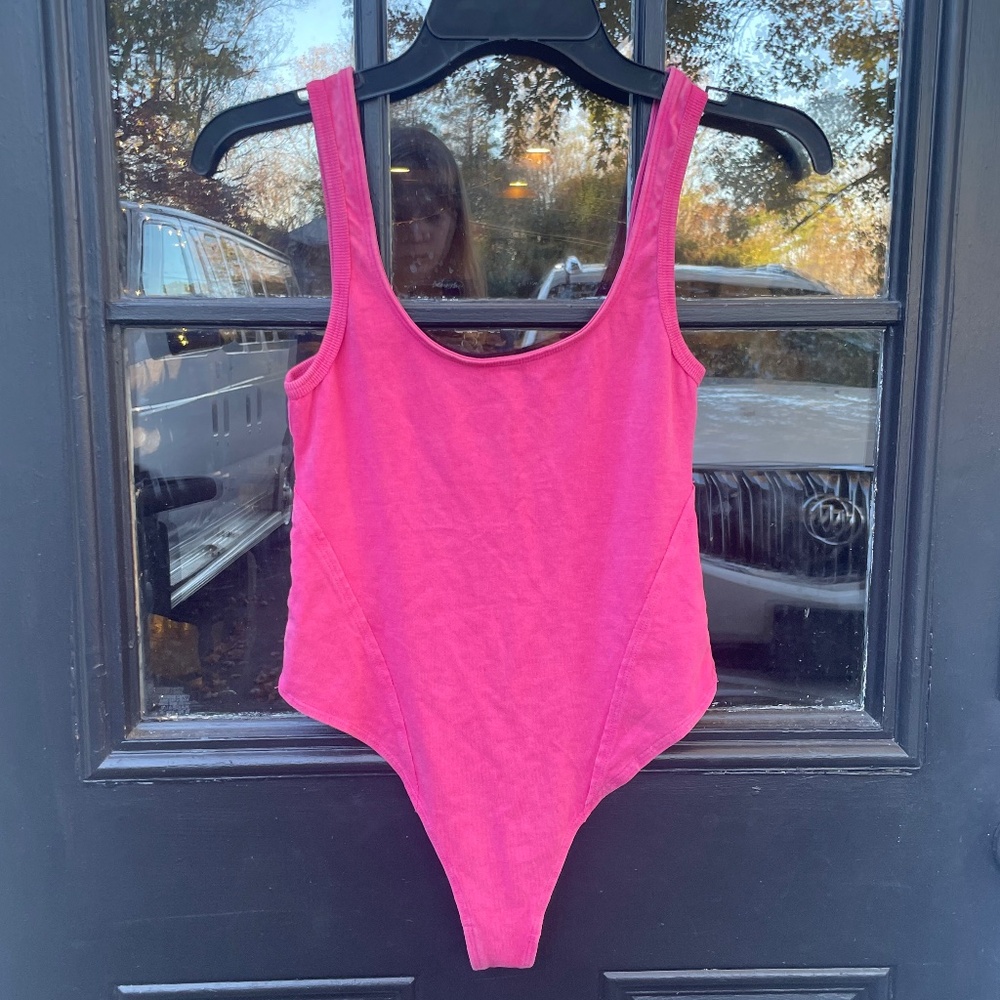 Free People Movement Pink Speckled Tank Bodysuit Size Small NWOT